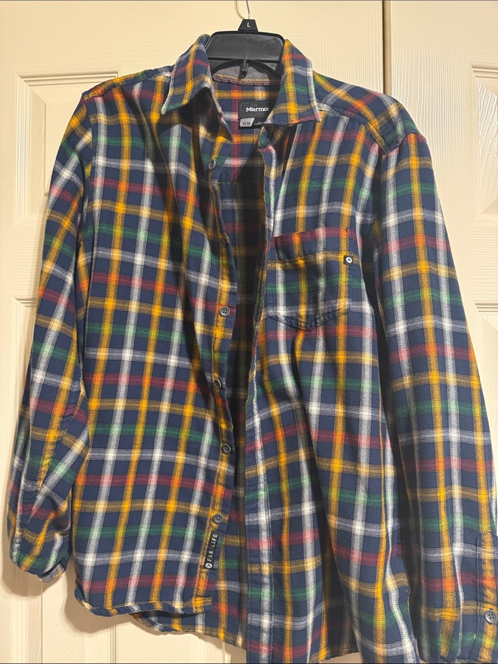 Marmot Women's Navy Multi-Color Plaid Button-Down Shirt